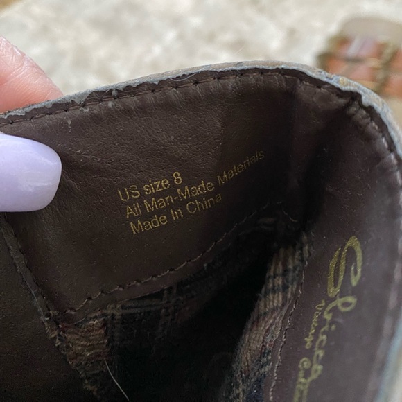 Sbicca Taupe Buckle Strap Wedge Booties - Picture 8 of 8